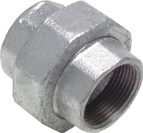 Exemplary representation: Screw connection with female thread, conical sealing, galvanised malleable cast iron, type 340/U11