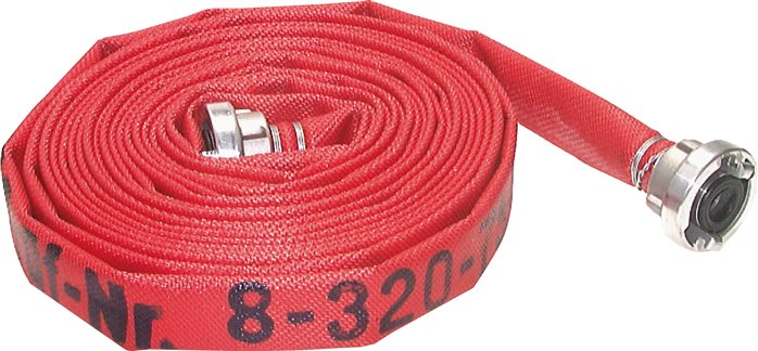 Exemplary representation: Fire extinguishing hose (red) with Storz coupling and sold by the metre