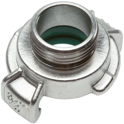 Exemplary representation: Garden hose quick coupling with male thread, stainless steel