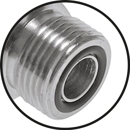 detailed view: Straight ORFS screw-in fitting with union nut (G-thread), galvanised steel