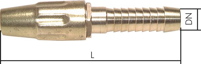 Exemplarische Darstellung: Schlauchspritze mit Schlauchanschluss, Messing
