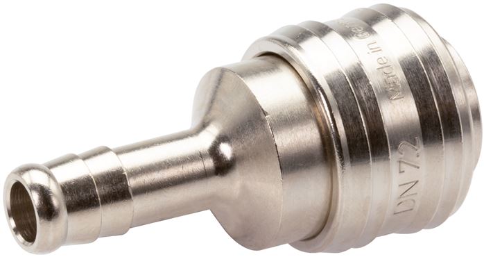 Exemplary representation: Coupling socket with grommet, nickel-plated brass
