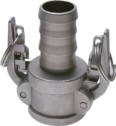 Exemplary representation: Quick coupling socket with safety lock and grommet, 1.4408