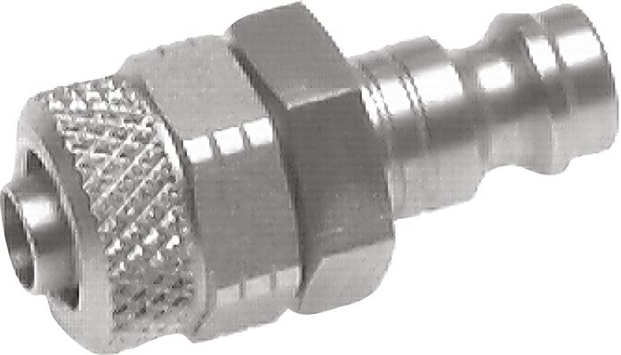 Exemplary representation: Coupling plug with union nut, stainless steel