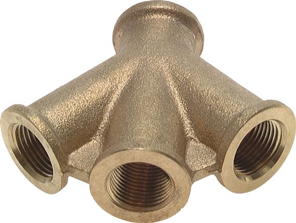 Exemplary representation: 3-way air diverter with female thread, brass