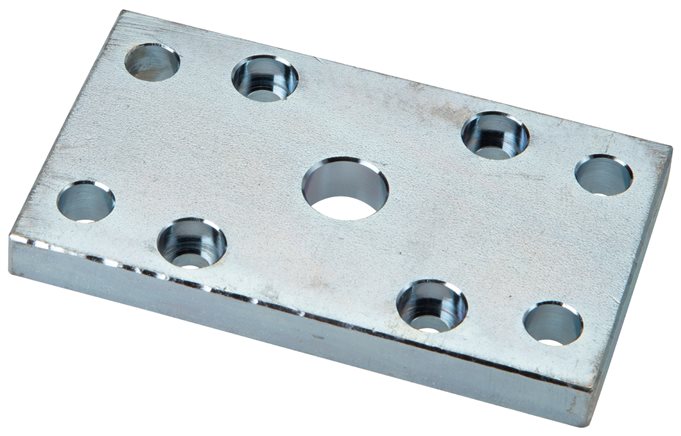 Exemplary representation: Flange mounting (front or rear) for UNITOP compact cylinder, galvanised steel