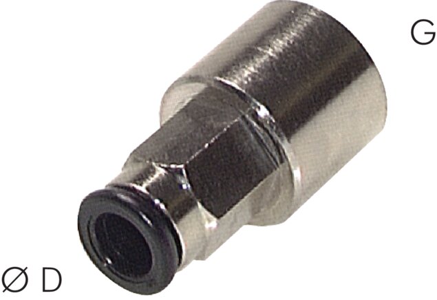 Exemplary representation: Straight screw-on connection, Topline series, nickel-plated brass