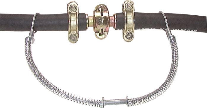 Exemplary representation: Hose safety cable, galvanised steel with aluminium sleeves