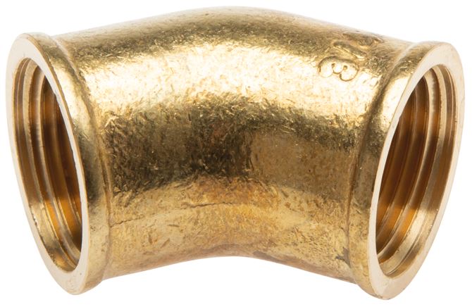 Exemplary representation: 45° angle with female thread, brass
