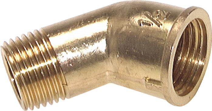 Exemplary representation: 45° screw-in angle with female & male thread, brass
