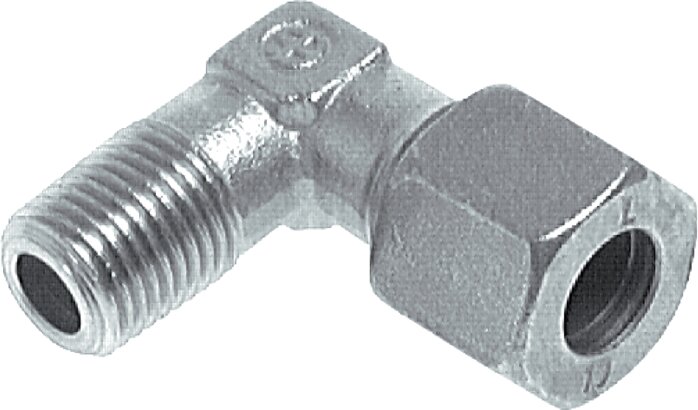 Exemplary representation: Angular screw-in fitting, metric, galvanised steel
