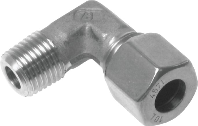 Exemplary representation: Angular screw-in fitting, metric, galvanised steel, 1.4571
